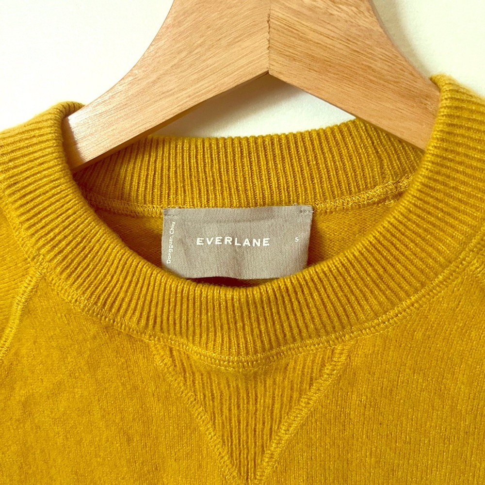 Everlane Yellow Crewneck Cashmere Sweater